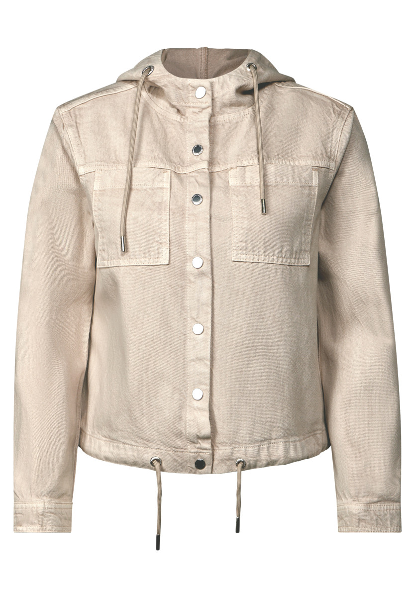 Overshirt mit Kapuze beige