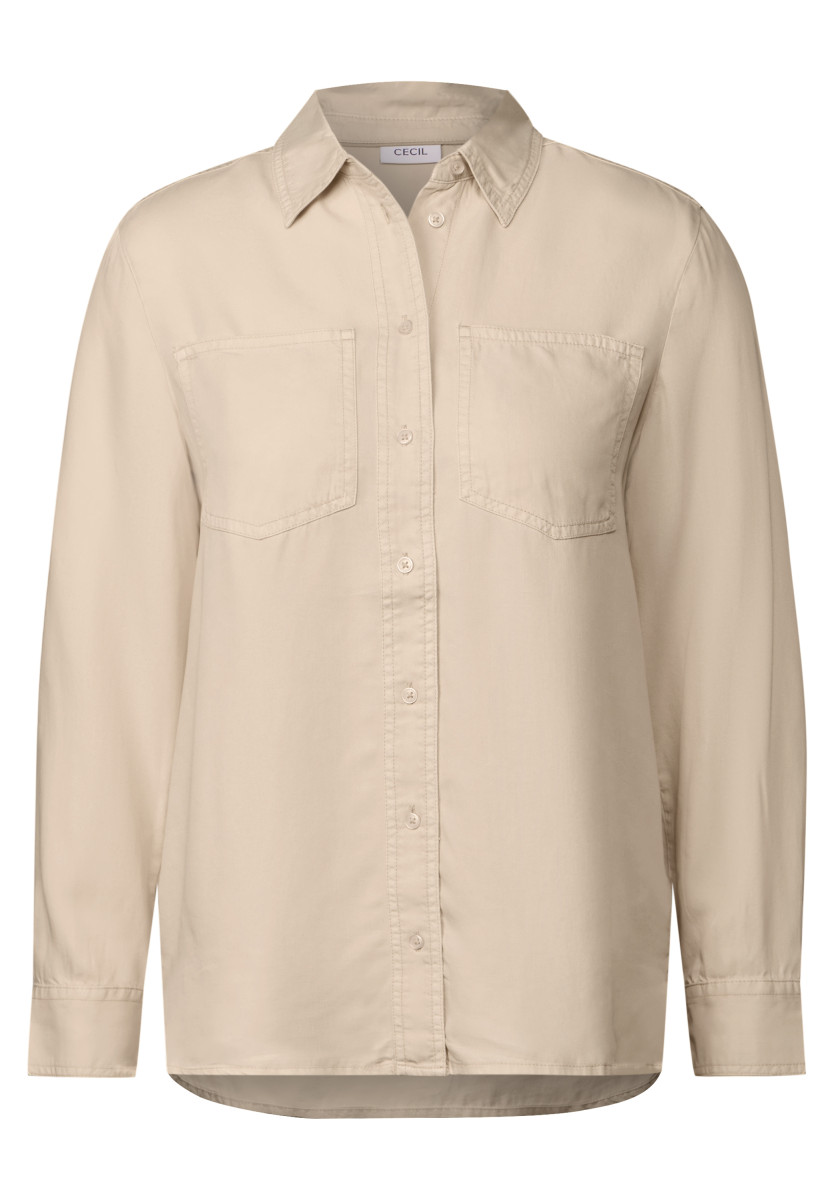 Bluse im Washed-Look beige