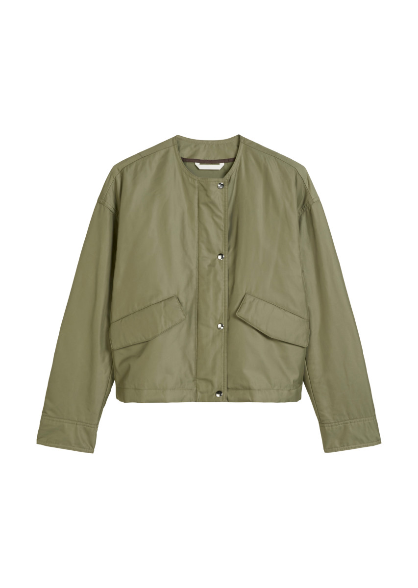 Kragenlose Jacke