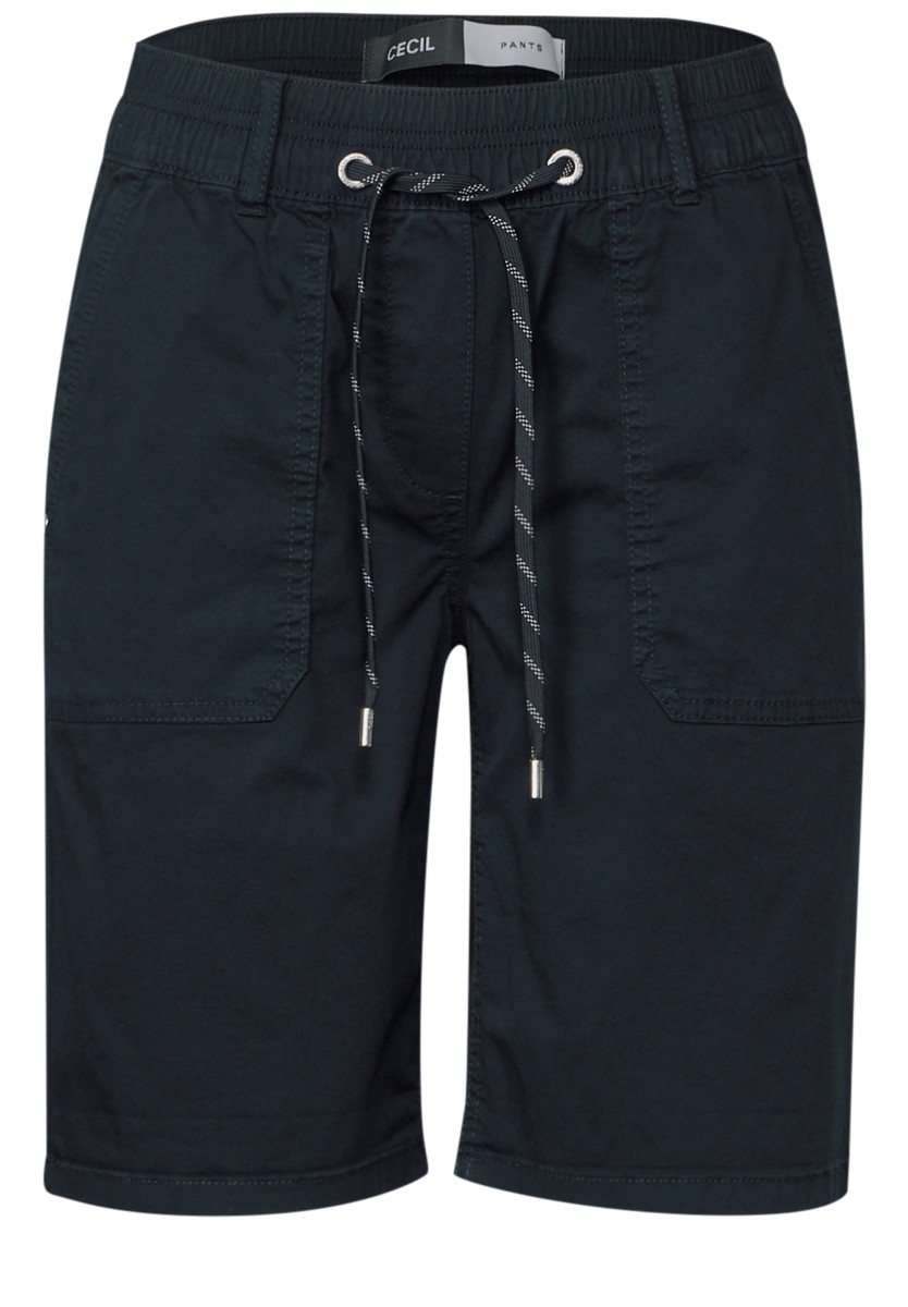 Twill Shorts im Washed-Look dunkelblau