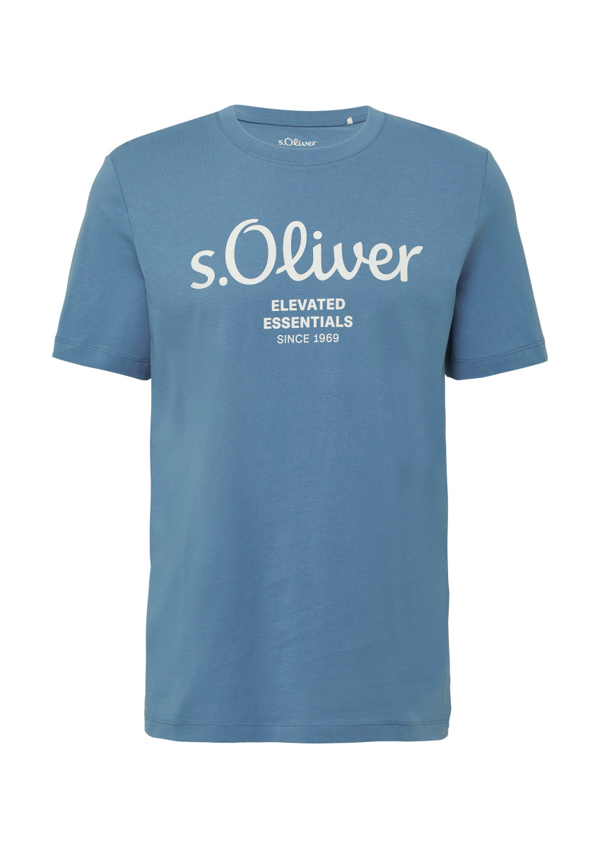 T-Shirt mit Logo-Print blau