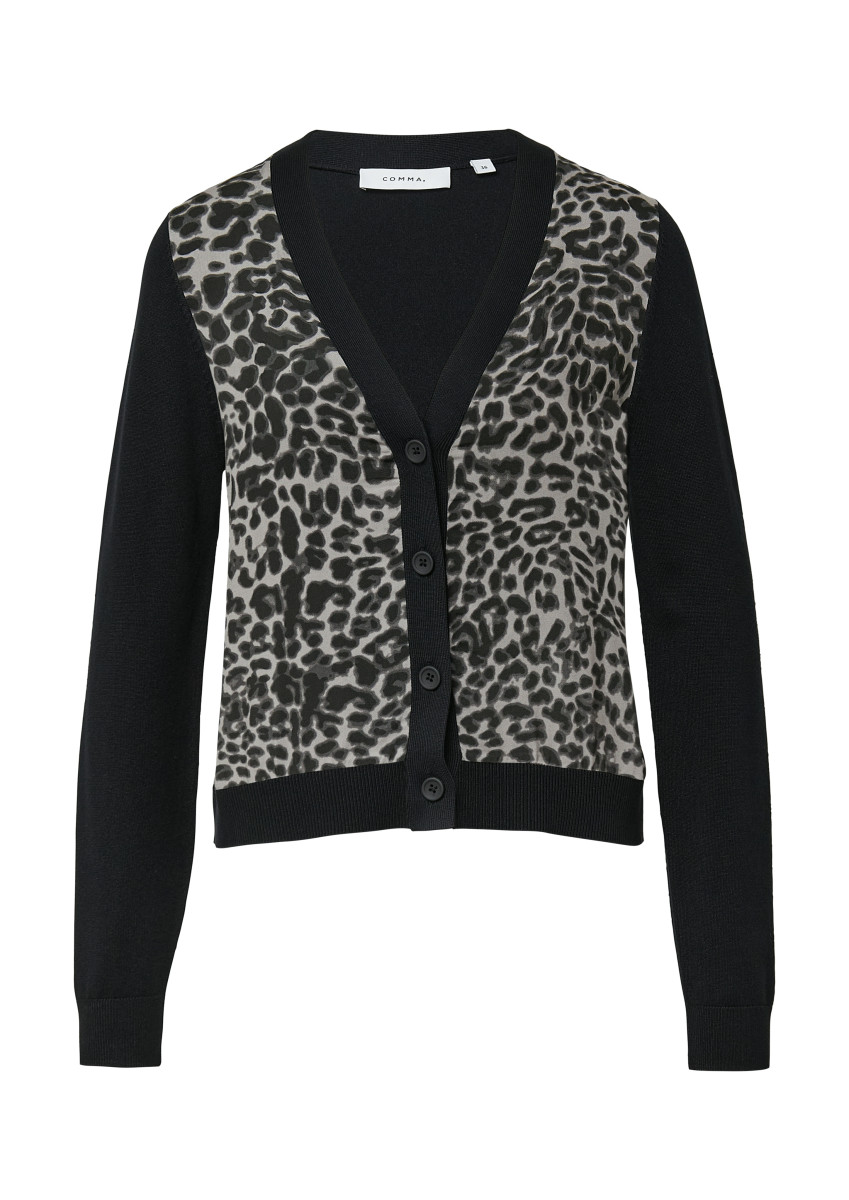 Cardigan mit Leo-Print