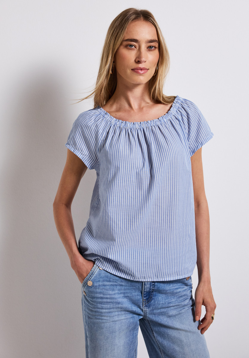 Gestreifte Baumwoll-Bluse