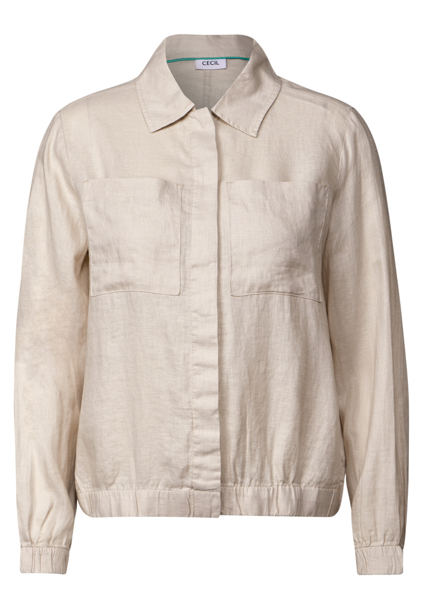 Leinenblouson mit Hemdkragen