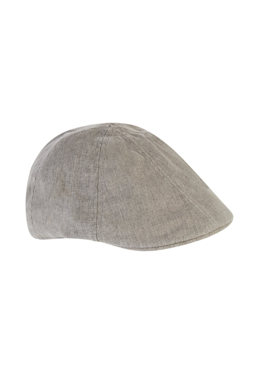 Flat Cap mit Gummizug grau