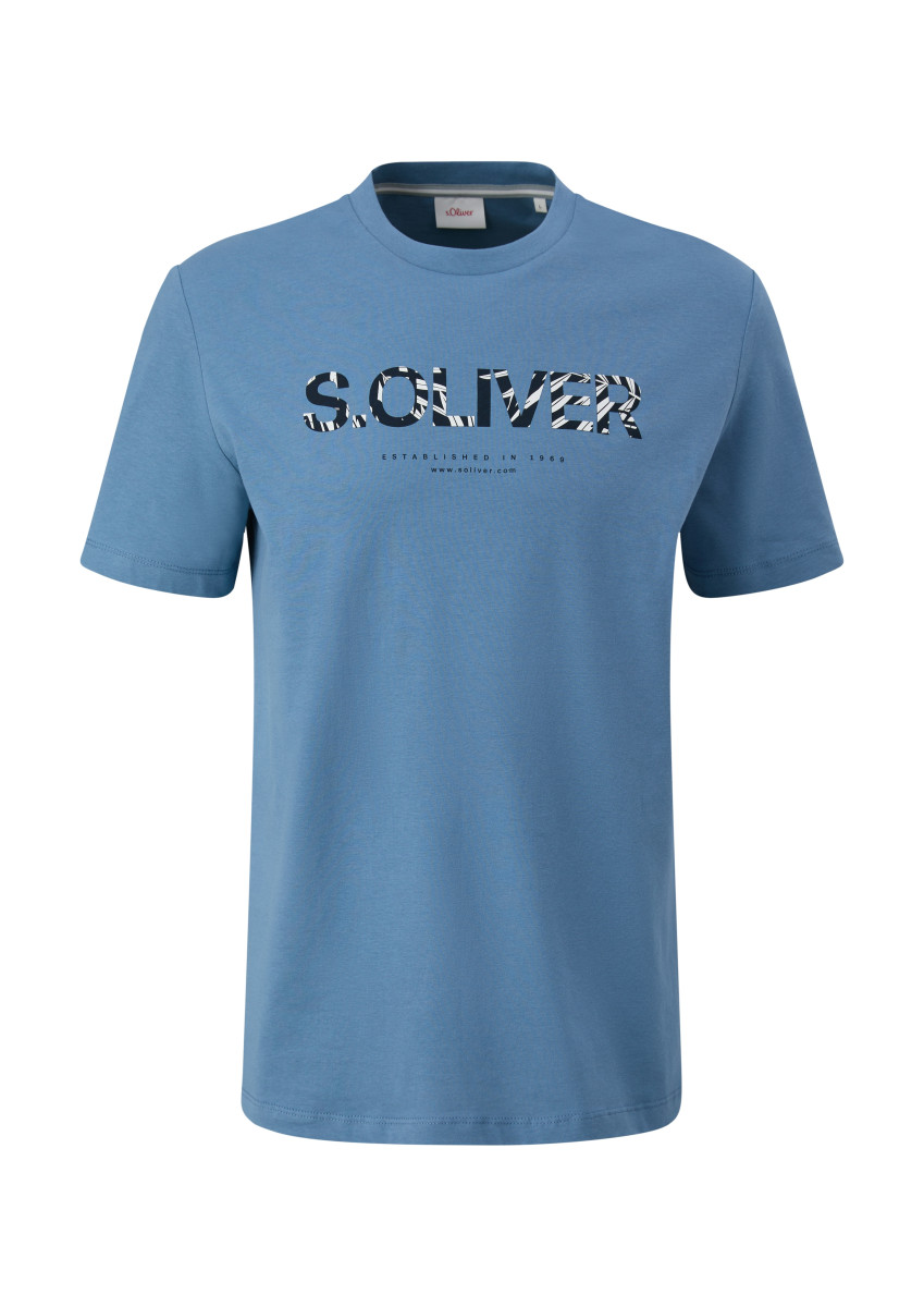 T-Shirt mit Frontprint hellblau