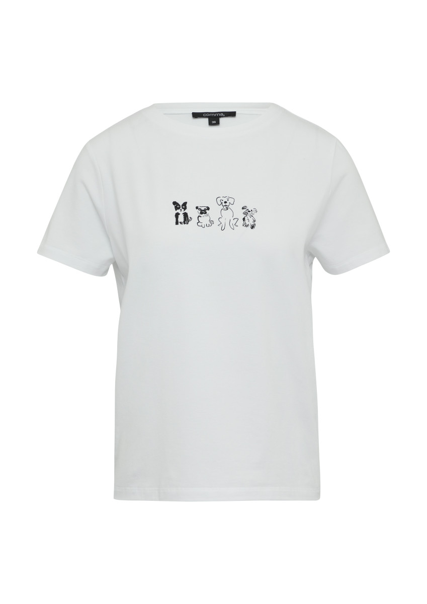 Jersey-T-Shirt weiß
