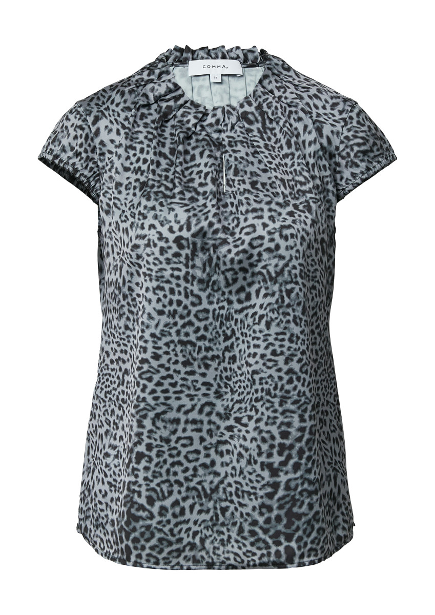 Satinbluse mit Raffung
