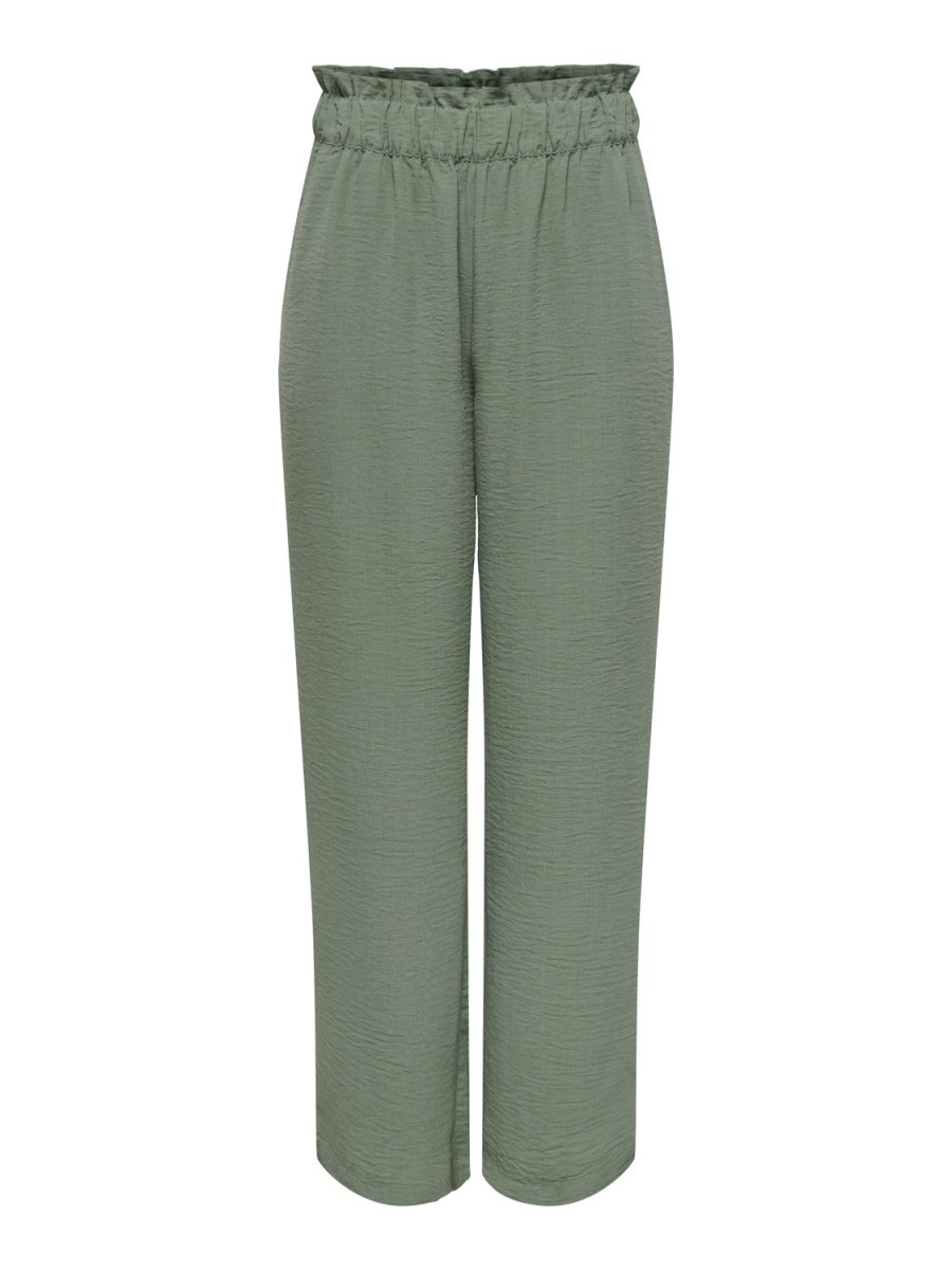 Hose mit weitem Beinschnitt oliv