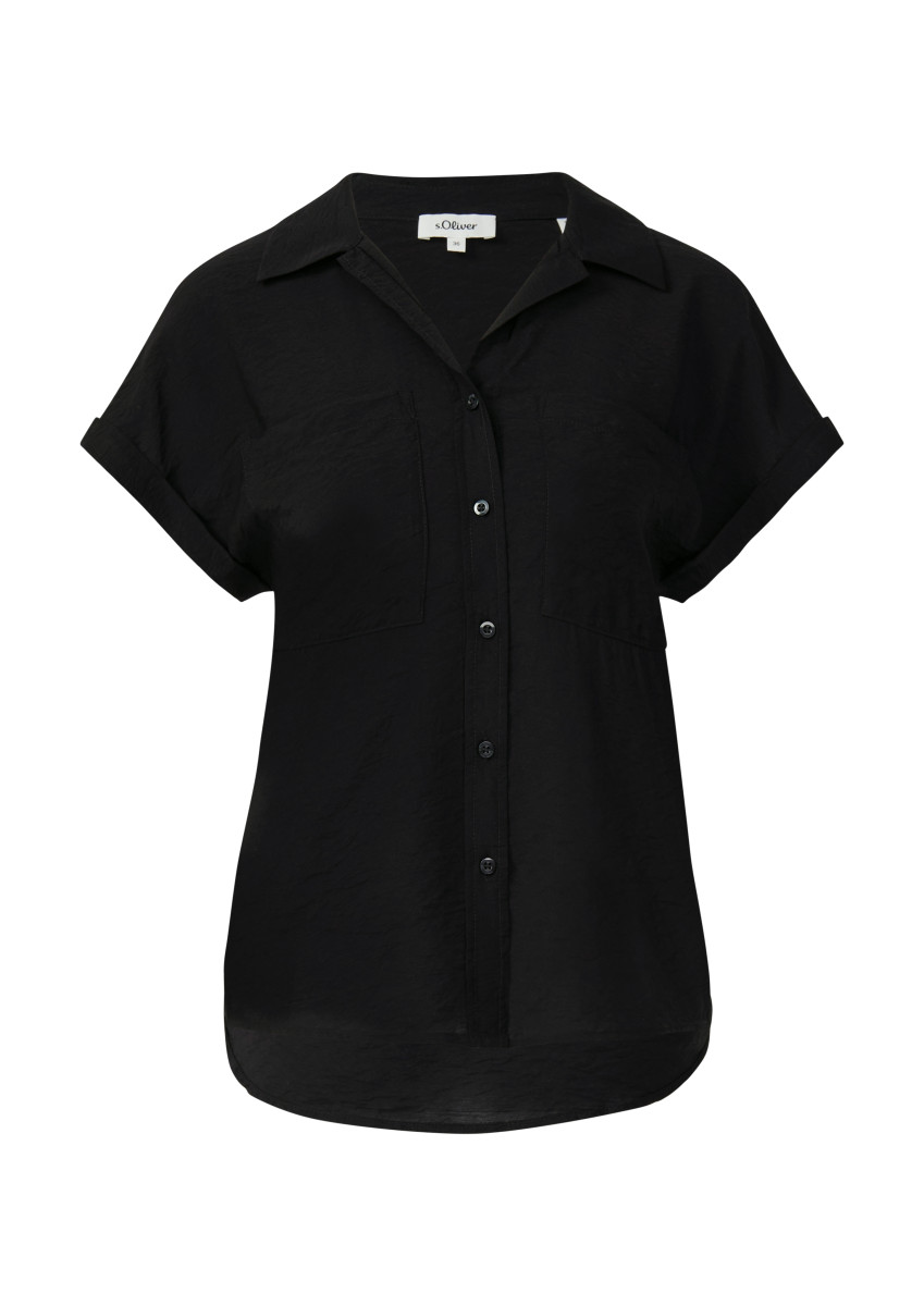 Bluse mit aufgesetzter Tasche