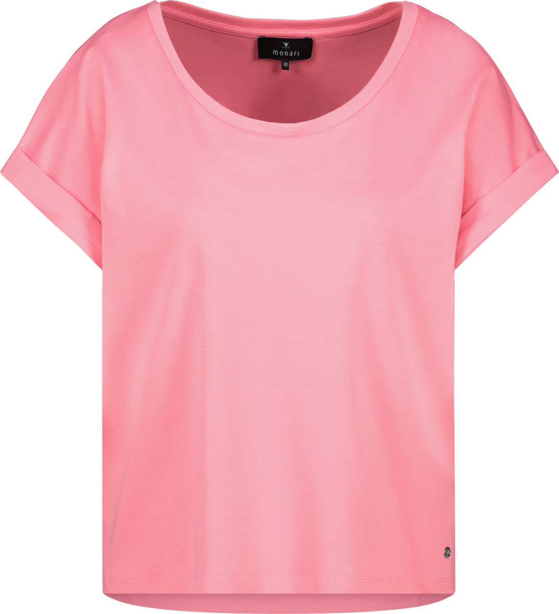 T-Shirt mit Ärmelaufschlag koralle