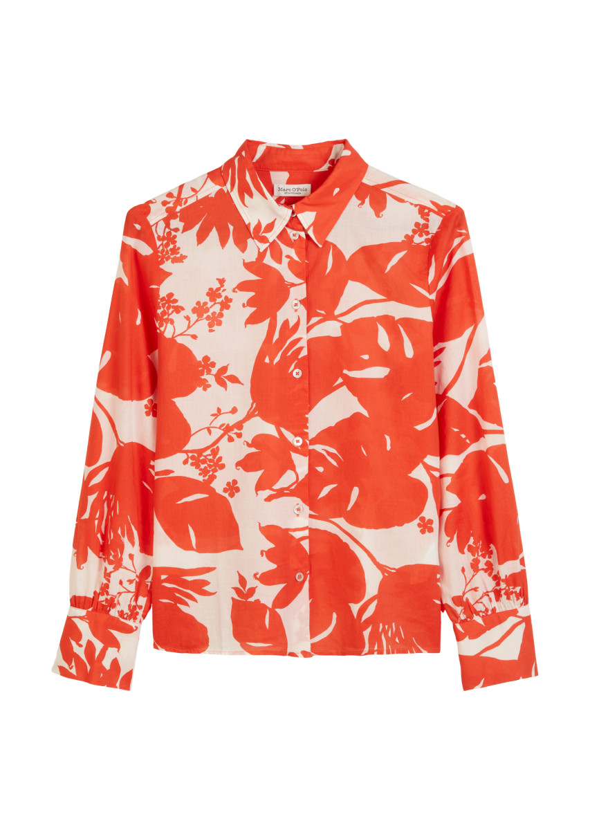 Print-Langarm-Bluse