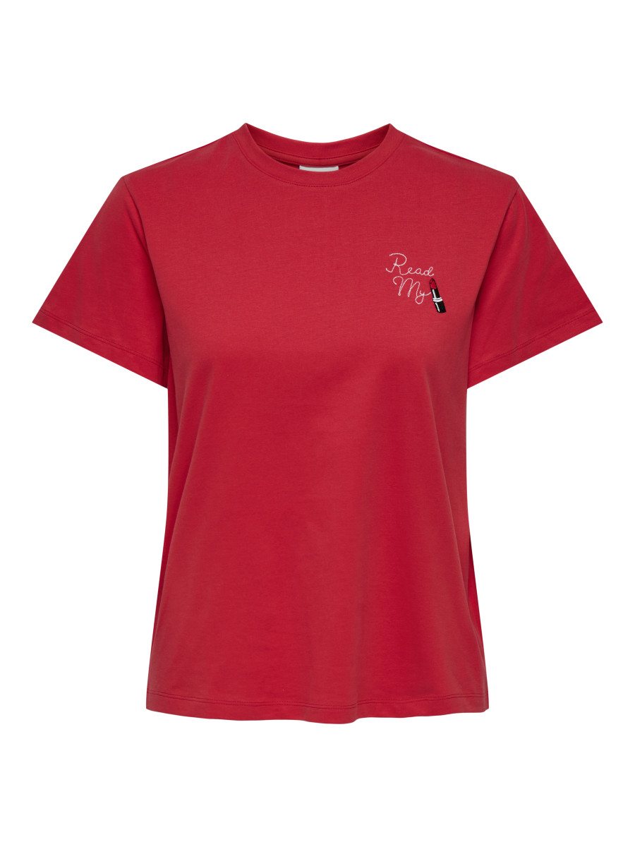 T-Shirt mit Frontprint rot