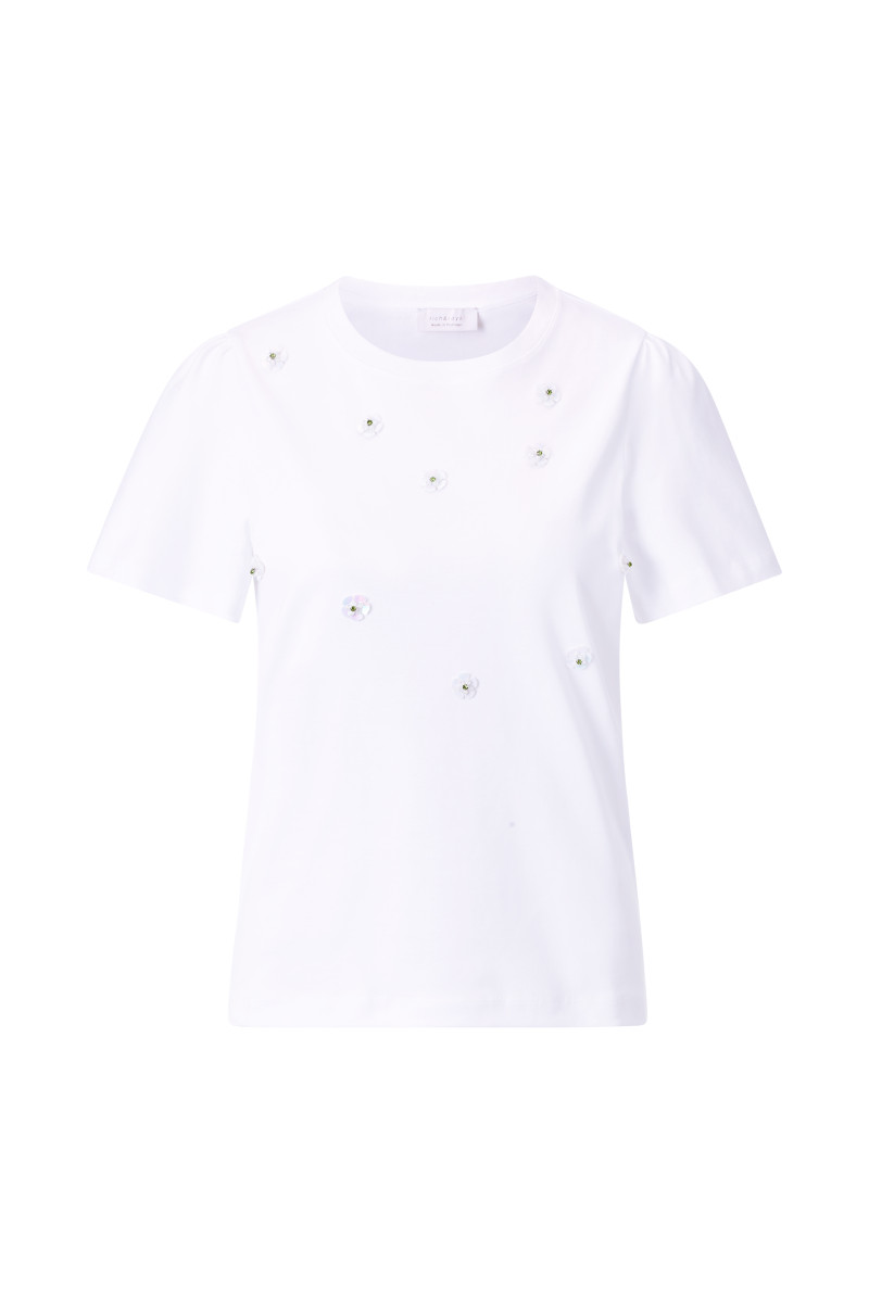 T-Shirt mit Blumen-Application