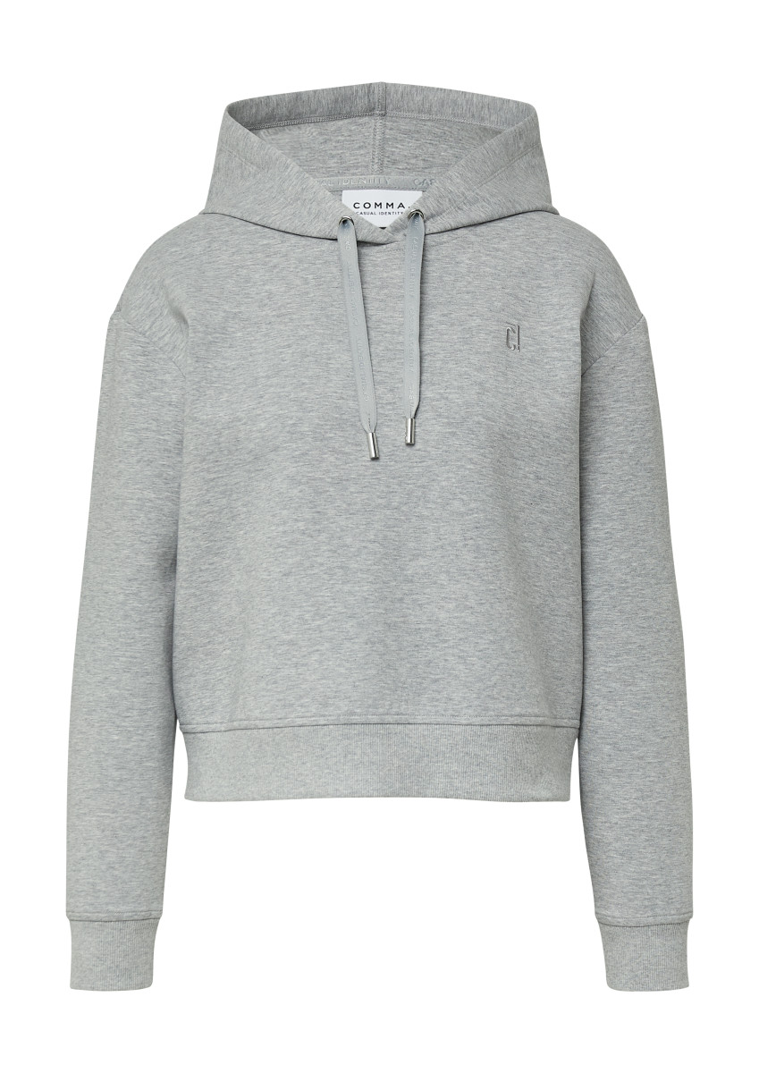 Sweatshirt mit Logo-Stickerei grau