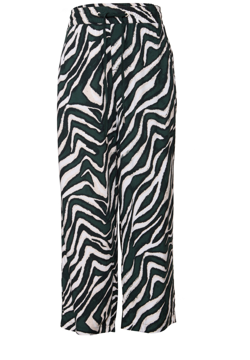 Gemusterte Wide Leg Hose