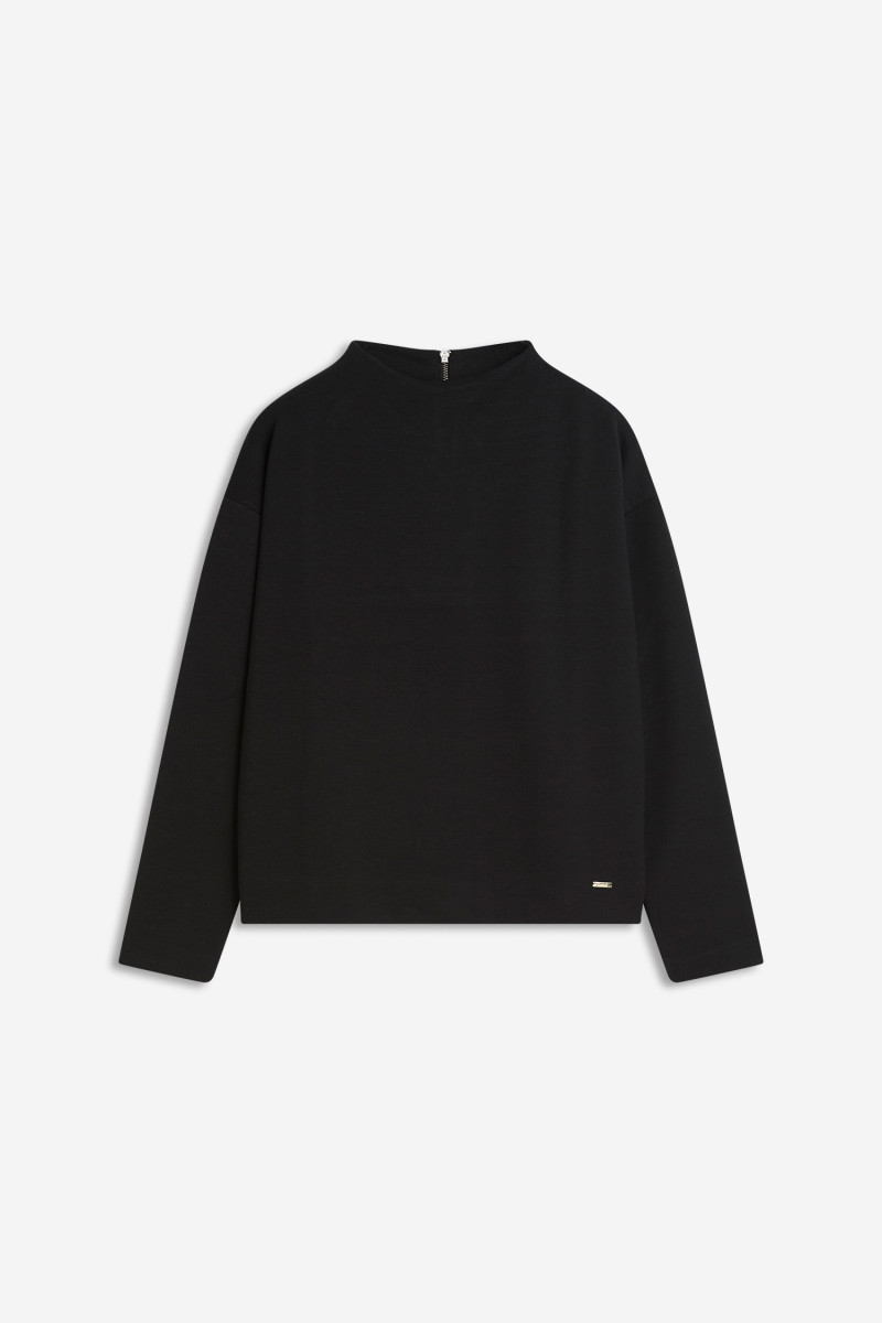 Jersey-Pullover schwarz