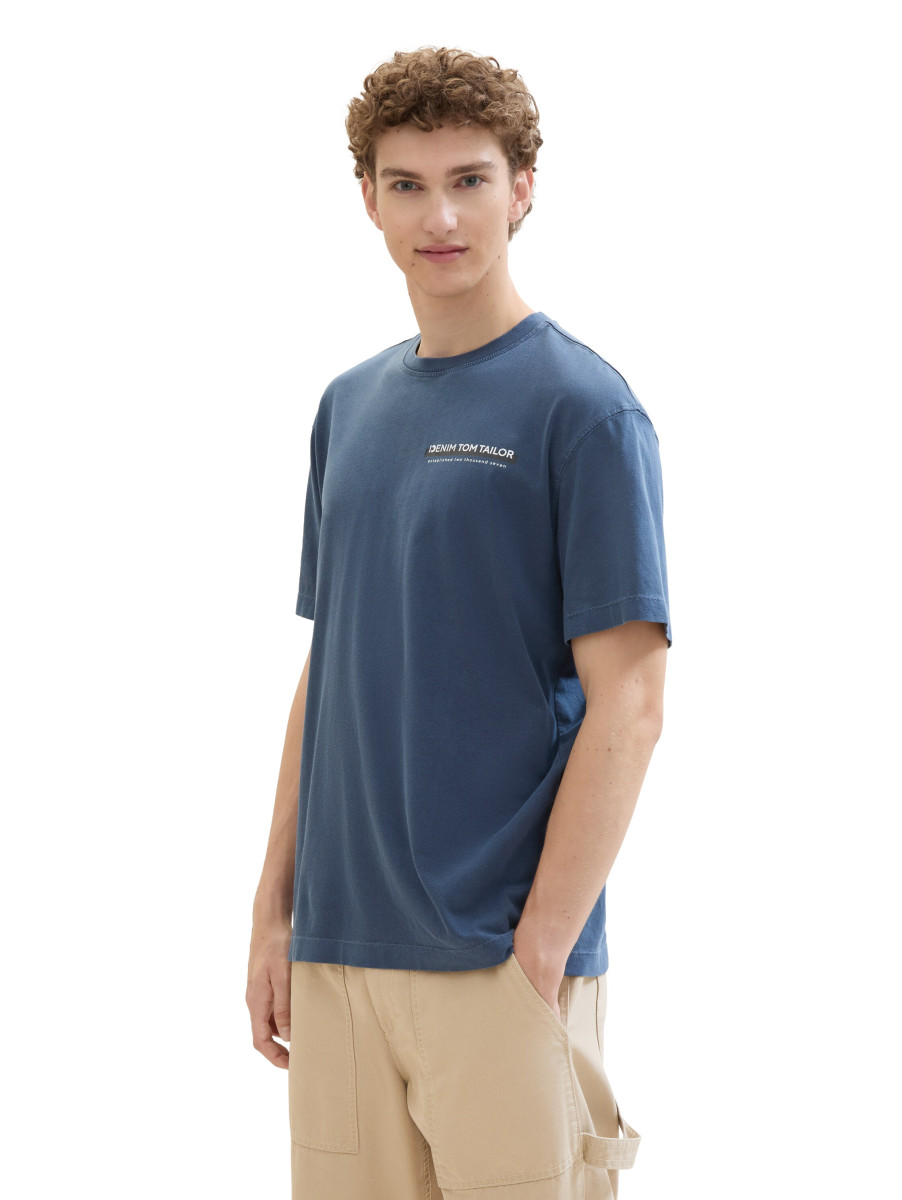 T-Shirt mit Logoprint blau