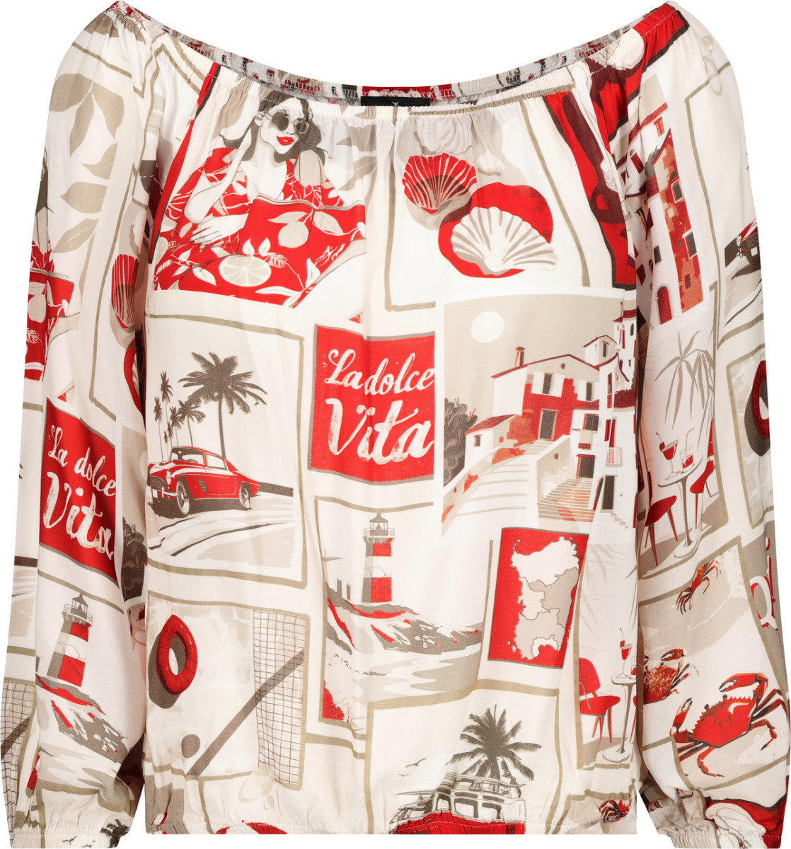 Bluse mit Polaroid-Print