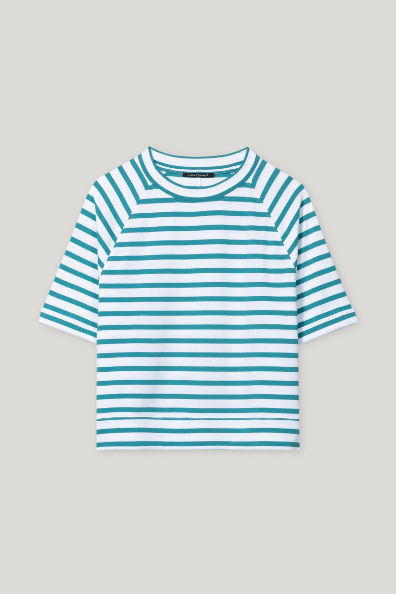 T-Shirt mit feinem Streifen-Dessin