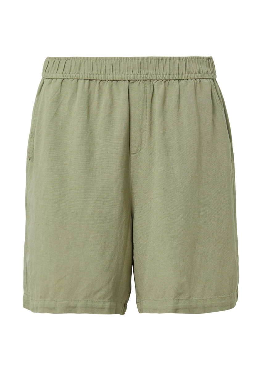 Leinenmix-Shorts oliv