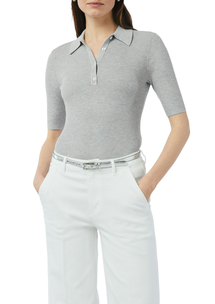 Rippstrick-Shirt im Slim Fit