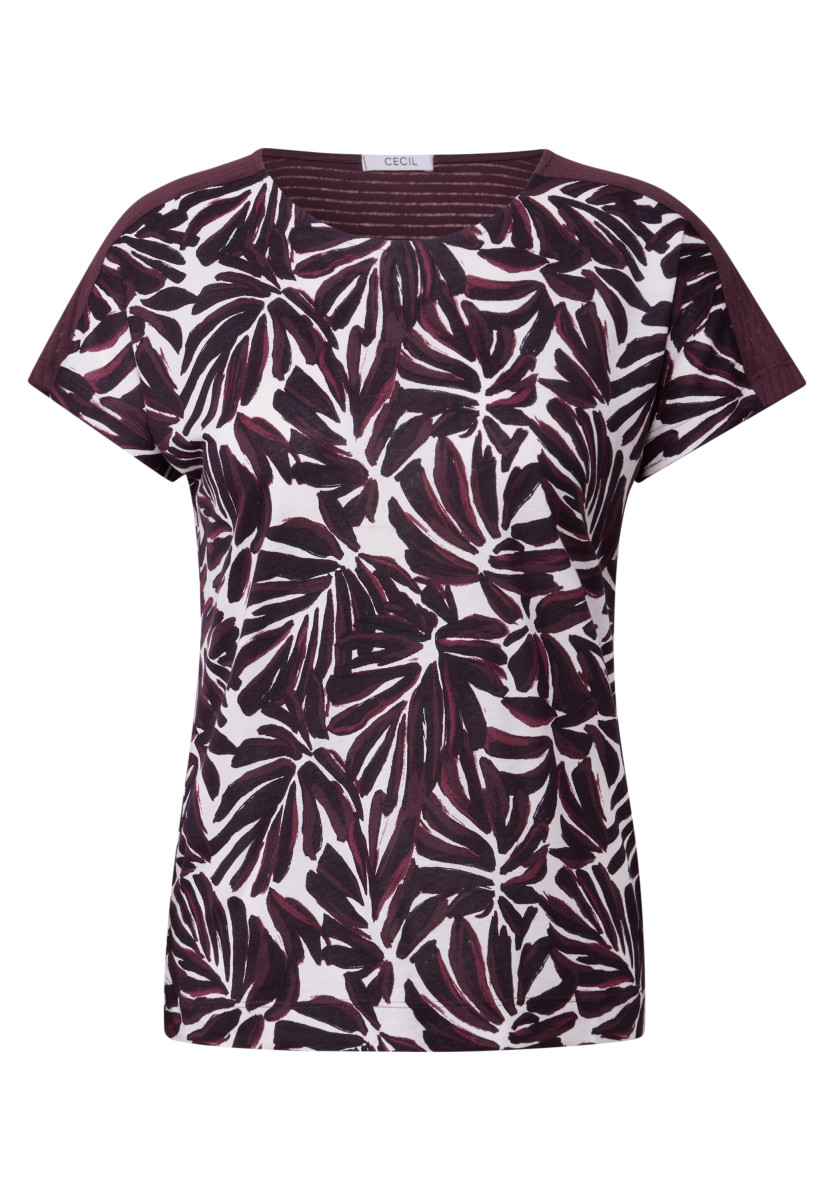 Print Shirt mit Details lila