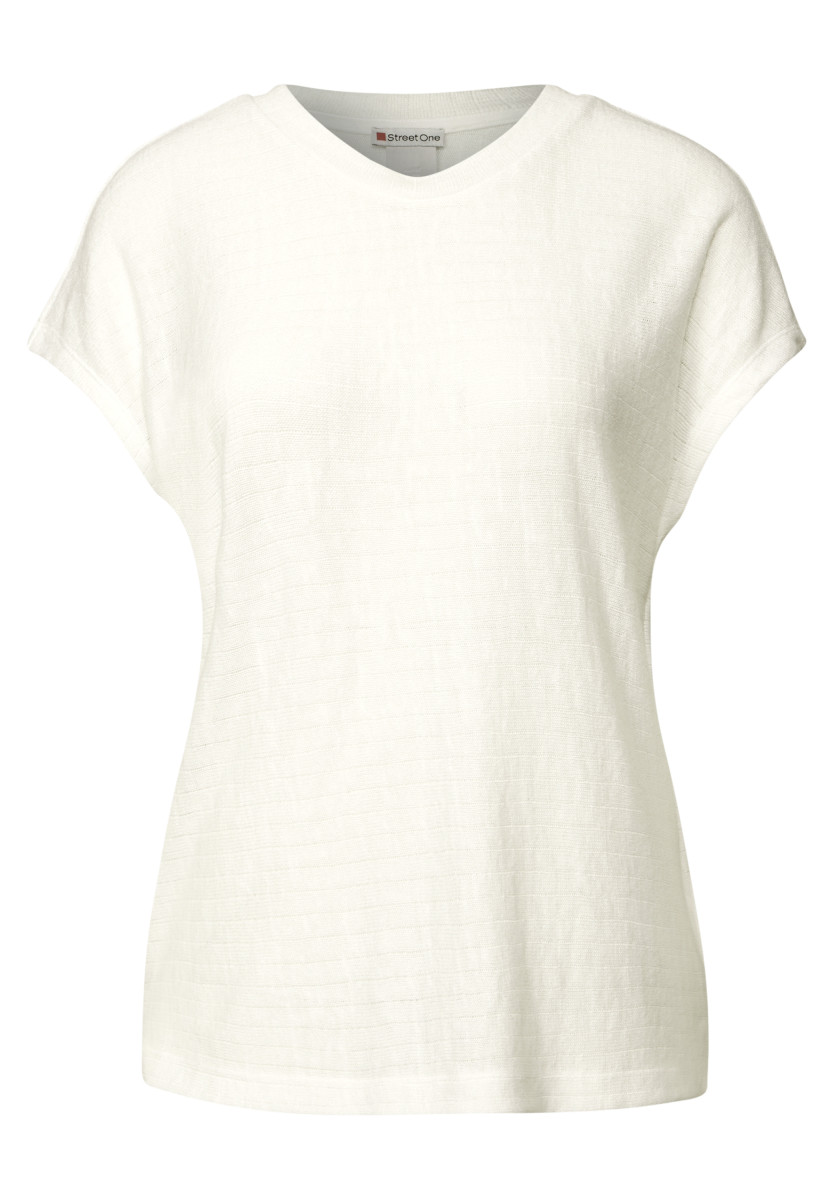 Shirt mit Streifenstruktur weiß