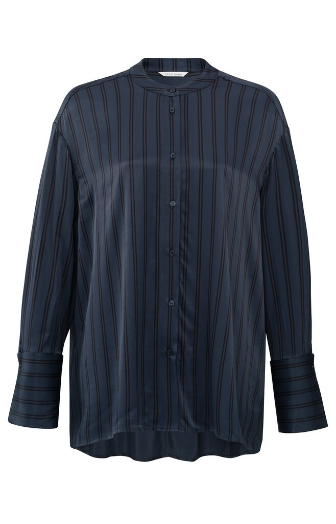 Satinbluse mit Streifen