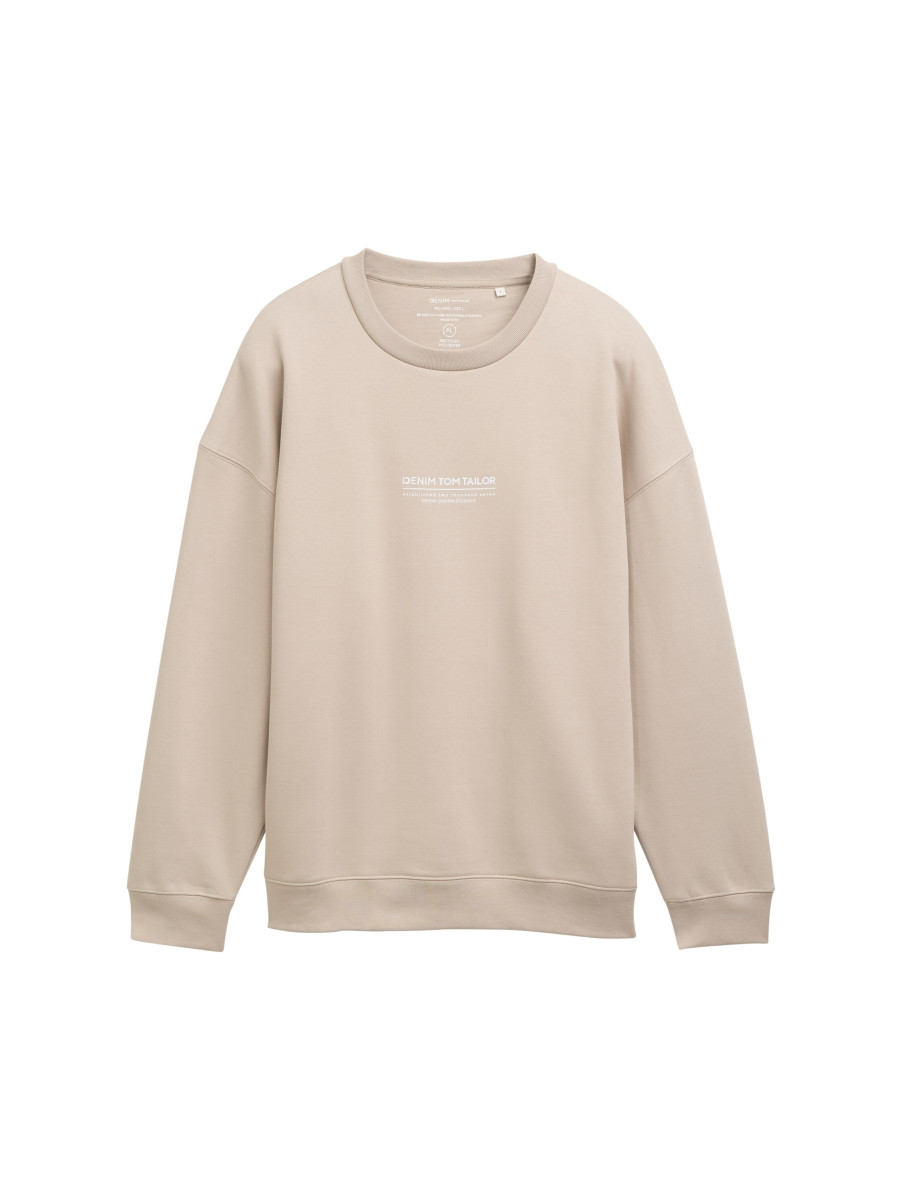 Sweatshirt mit Logo Print beige