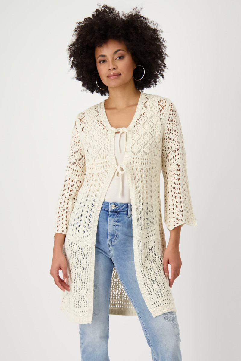 Strickmantel mit Ajourmuster