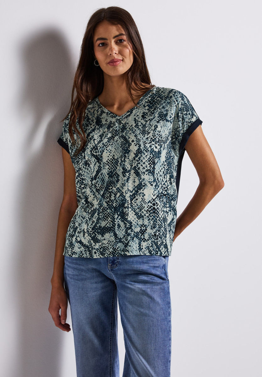 Gemustertes V-Neck Shirt