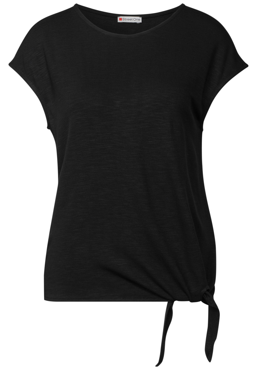 Shirt mit Knotendetail schwarz