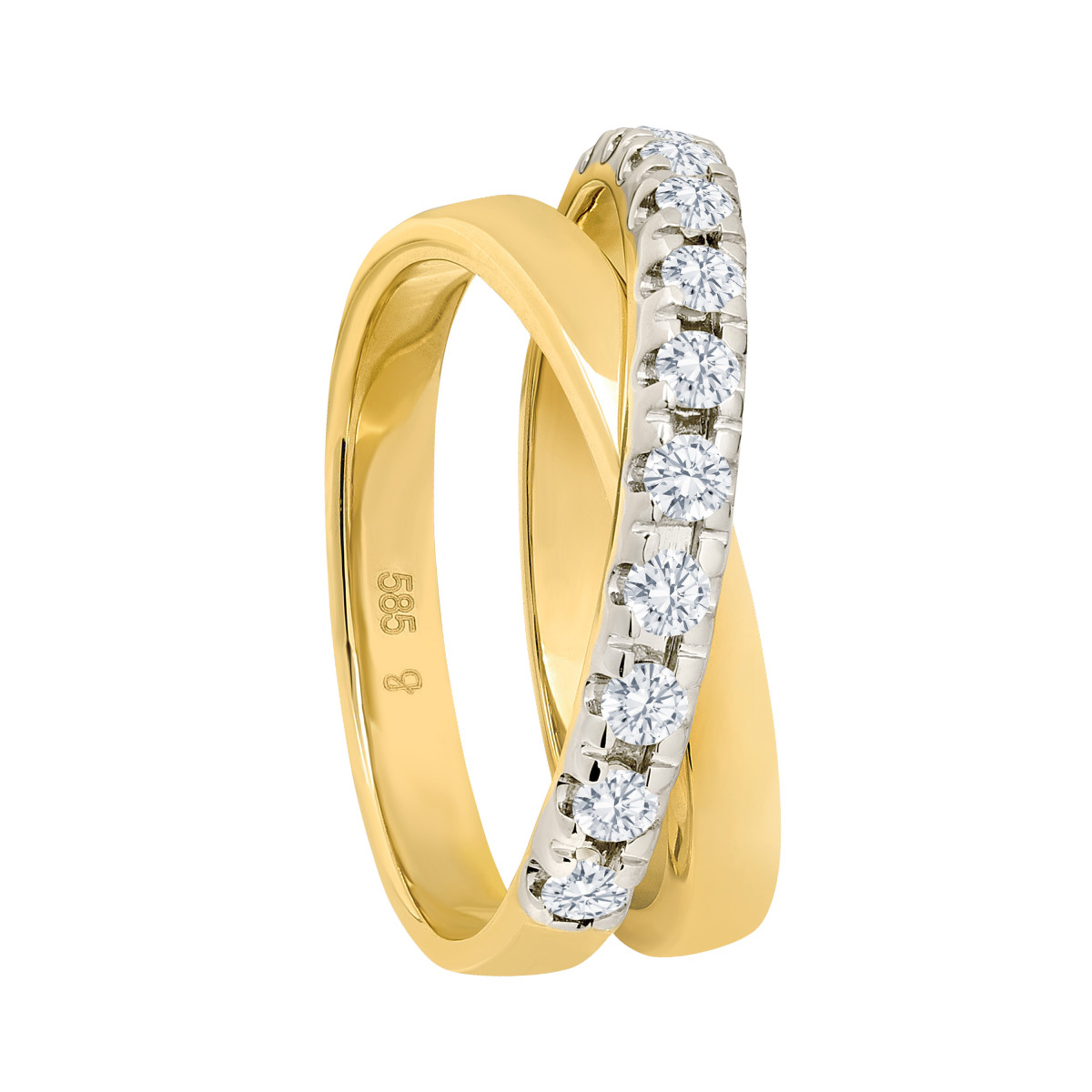 Ring 585 GG/tr. 11 Diamanten