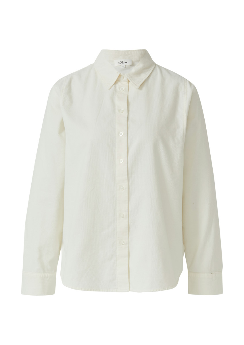 Feincord-Bluse creme