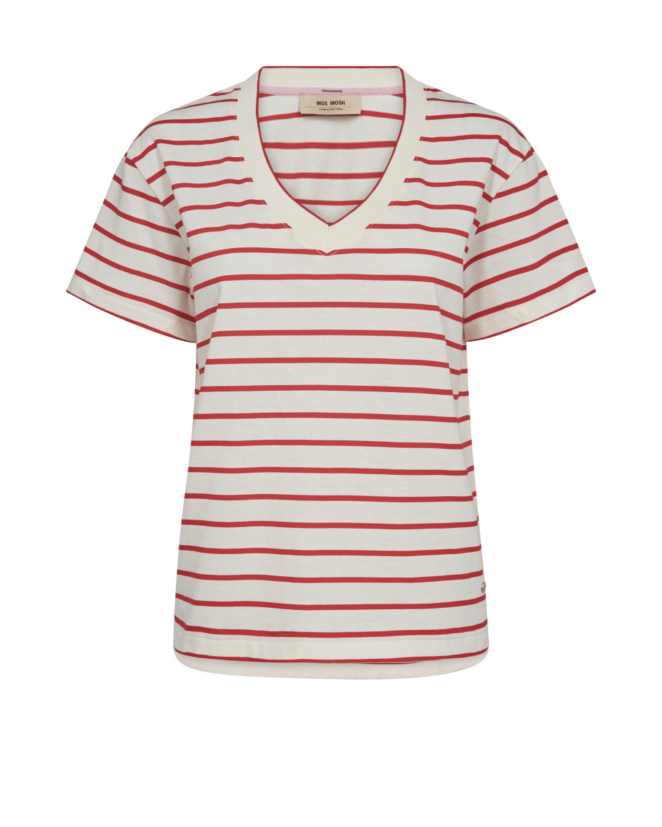 Gestreiftes T-Shirt rot