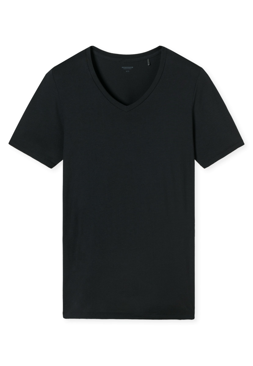 Shirt mit V-Ausschnitt schwarz