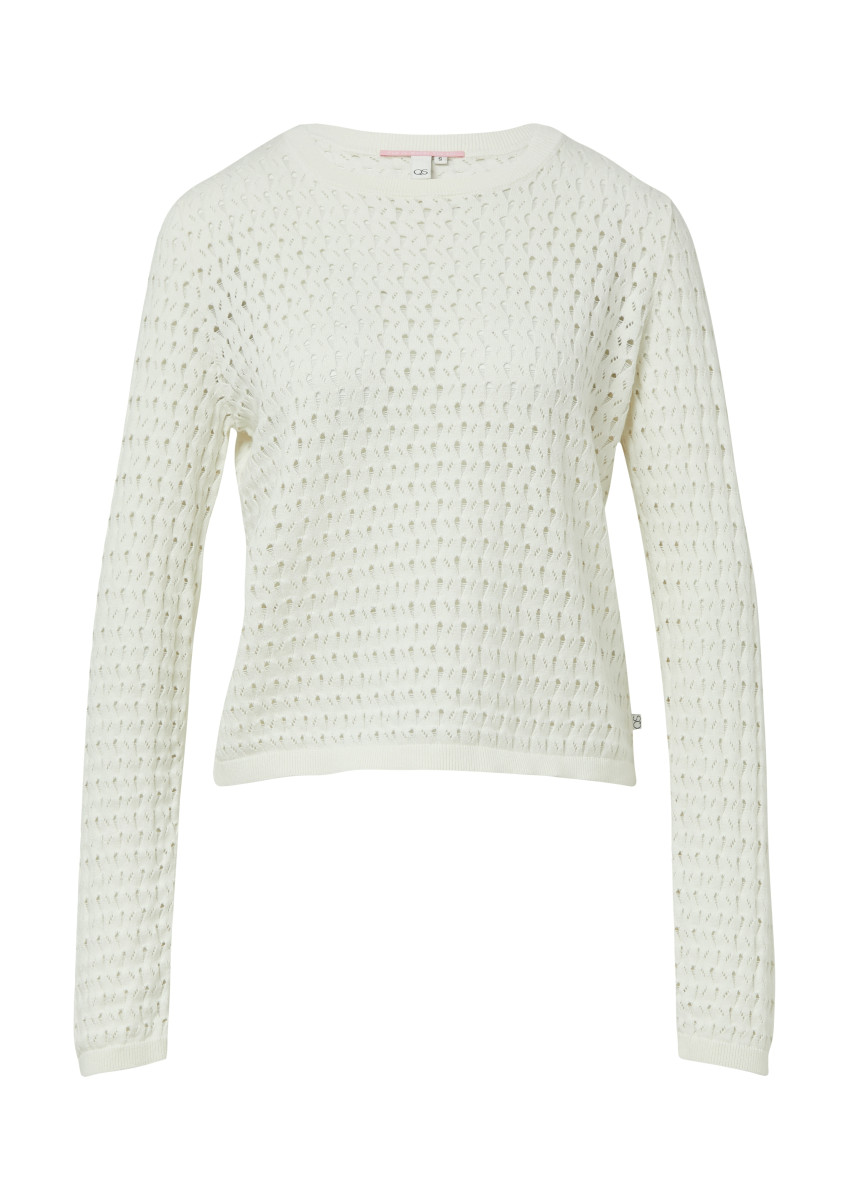 Baumwollpullover mit Ajourmuster