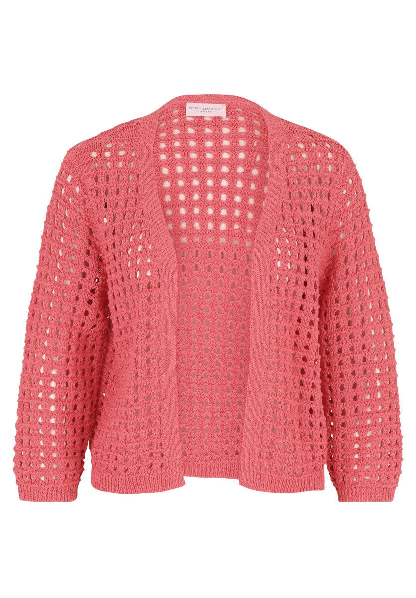 Casual-Strickjacke koralle