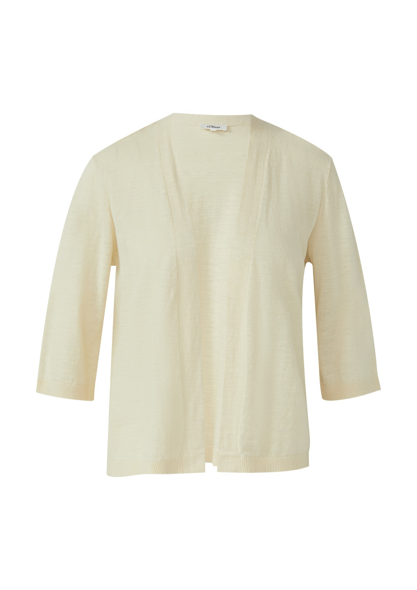 Feinstrickcardigan aus Baumwolle creme