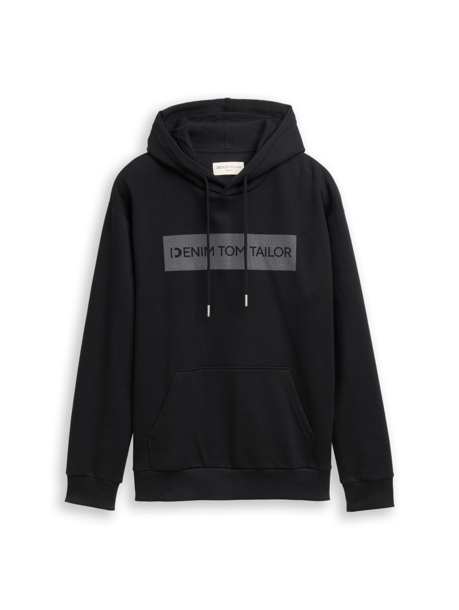 Hoodie Sweatshirt mit Print schwarz
