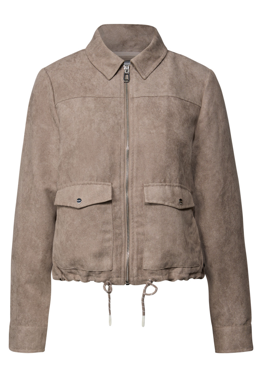 Cordjacke mit Zipper braun