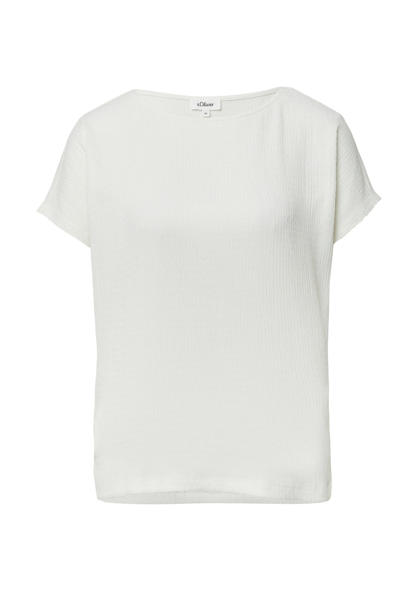 Strukturiertes T-Shirt weiß