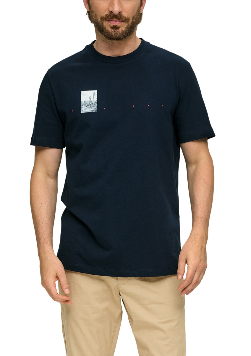 T-Shirt mit Frontprint blau