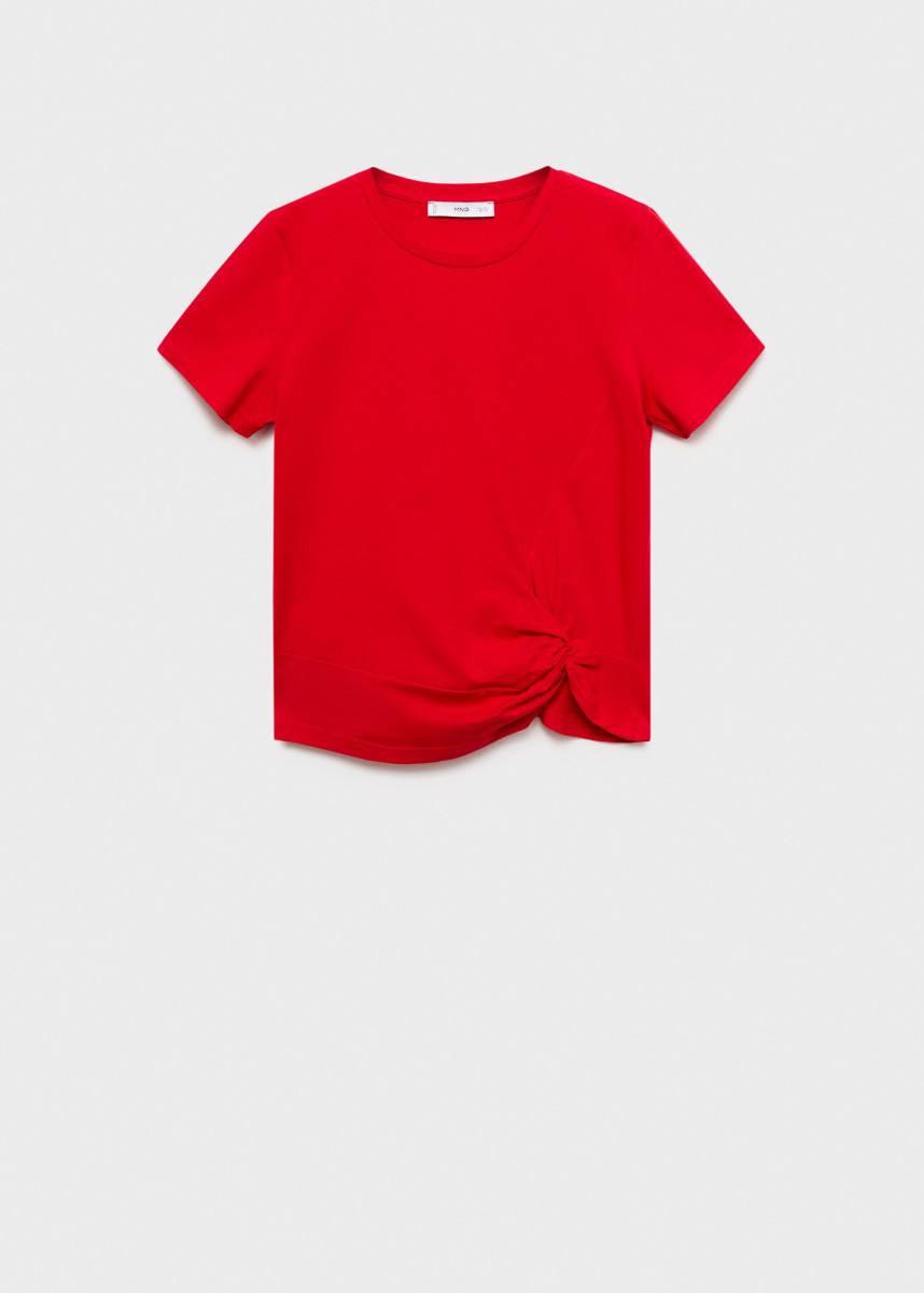 T-Shirt mit Knotendetail rot