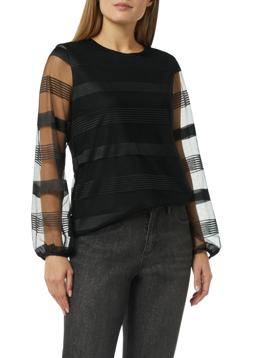 Gestreiftes Mesh-Shirt