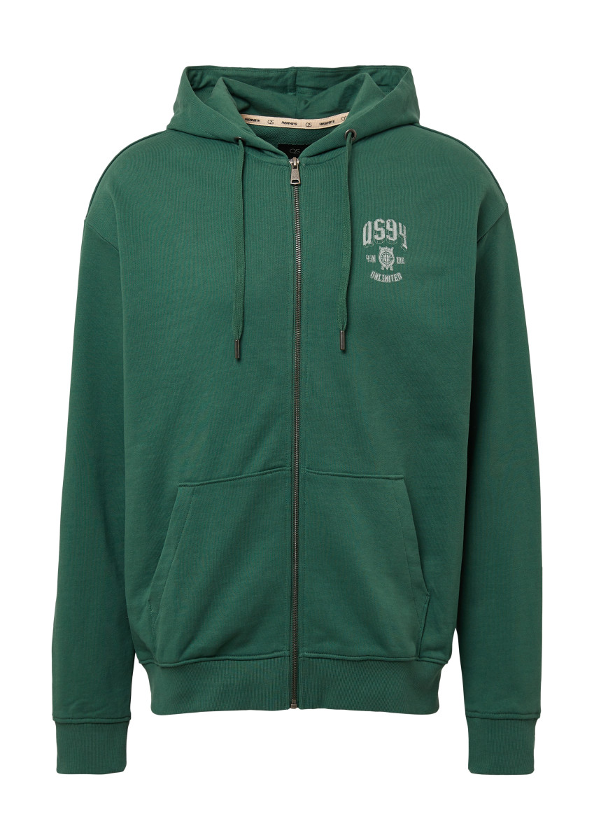 Sweatshirtjacke mit Frontprint