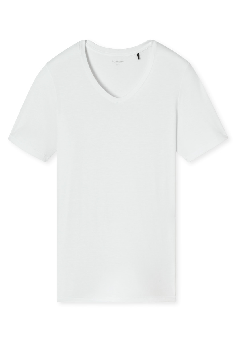Shirt mit V-Ausschnitt weiß