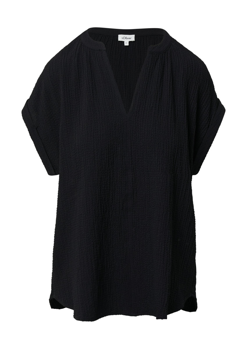 Bluse aus Viskosemix schwarz