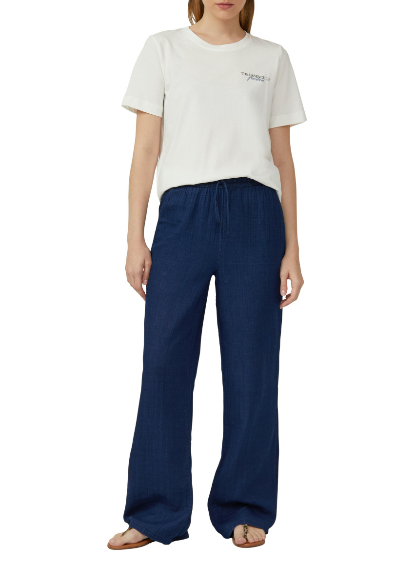 Wide-Leg-Hose mit Elastikbund